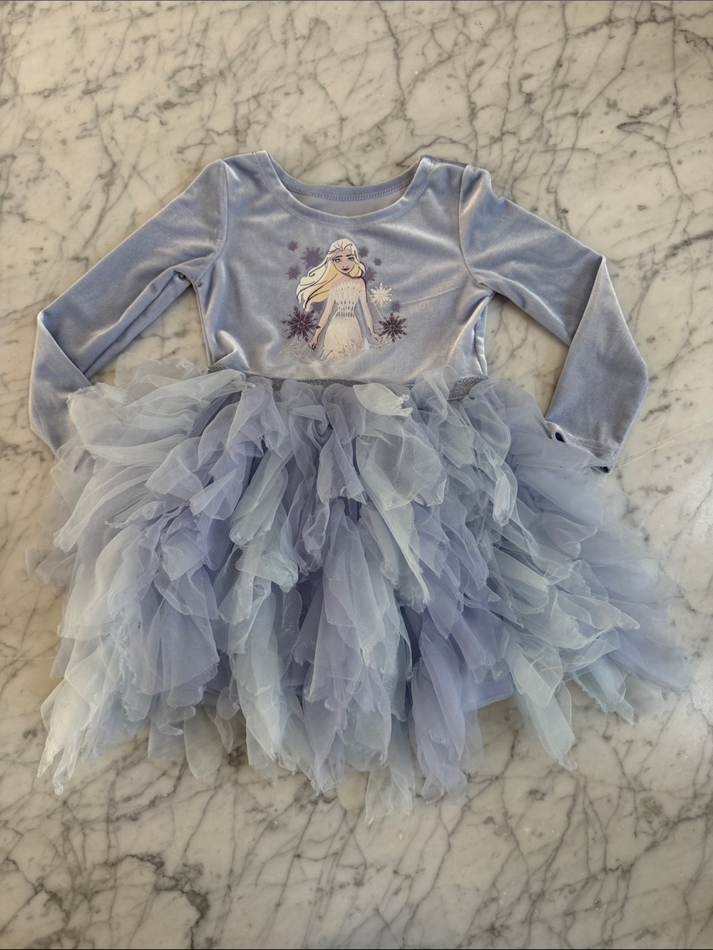 Frozen Elsa Sz 3T Velour Princess Tulle Dress Kids
